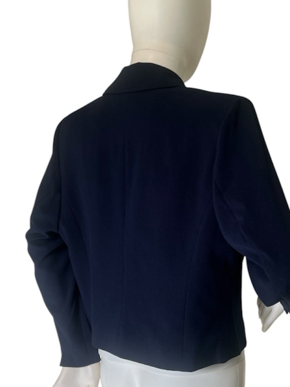 Cropped Navy Double-Breasted Blazer with accent Gold Buttons Size 12 NWT - Picture 3 of 17